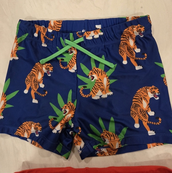 Mini Boden Blue and Orange Kids' Swim Shorts - Picture 4 of 7